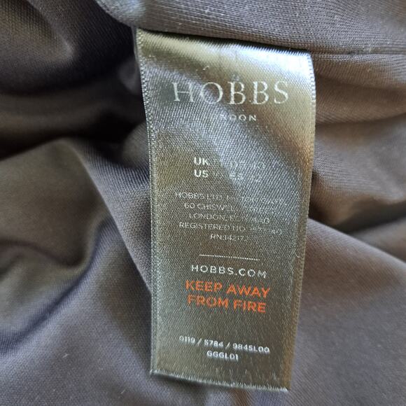 HOBBS London Farrah Twist-Front Polka Dot Sheath Dress Black & White Size 10 - Picture 13 of 14